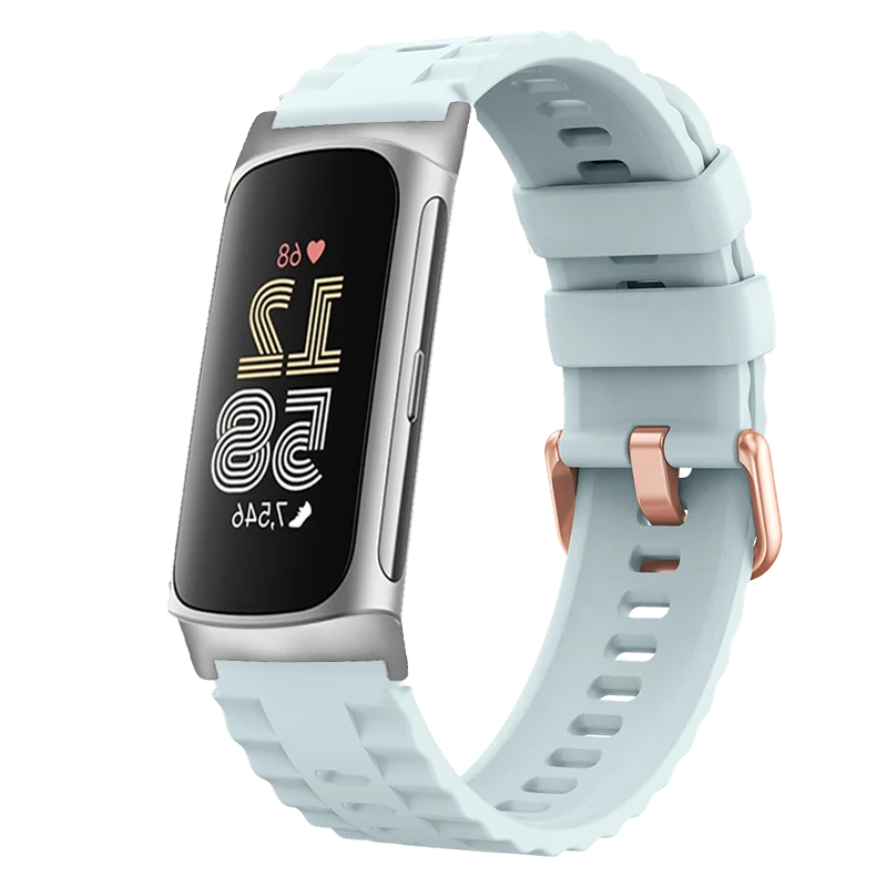 استبدال الفرقة ل Fitbit Charge 5 6 الفرقة سيليكون تنفس الفرقة ل Fitbit Charge 5 6 ساعة ذكية ارتفع الذهب مشبك شريط للرسغ