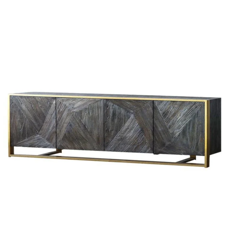 

Nordic TV cabinet high living room home, postmodern simple wood North European TV cabinet