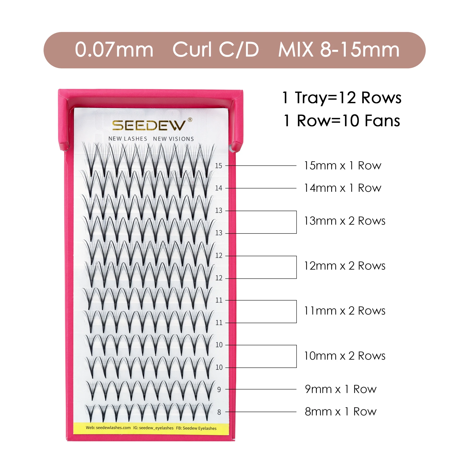 SEEDEW 9D-Wimpern mit Schmetterlingsflügel, natürliche, weiche falsche Wimpern, luftempfindliche Wimpern, vorgefertigte Fächerwimpern – Detail 2
