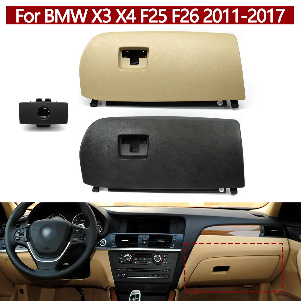 

LHD Car Interior Front Console Black Beige Glove Box Door Lid Cover Lock Handle For BMW X3 X4 F25 F26 2011-2017 51166839000