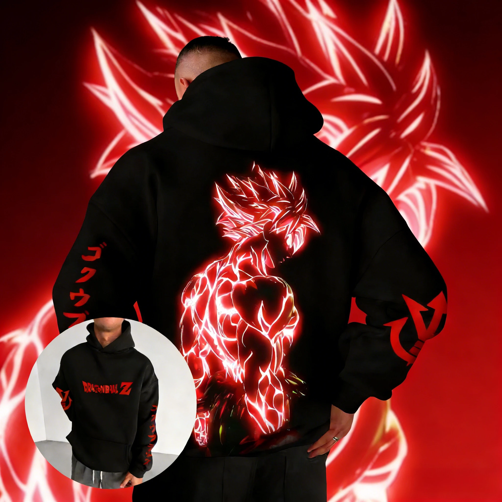 

Новая толстовка унисекс Y2K из 100% хлопка с принтом аниме «Драконий шар», к 40-летию, с изображением Сон Гоку, осень-зима 2026, увеличенный размер, уличная одежда