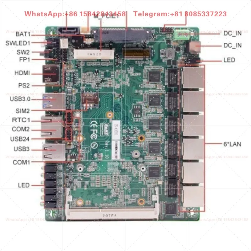 Industrial Firewall Soft Router Motherboard 4/5th Gen i3/i5/i7 6 Gigabit Ethernet Ports