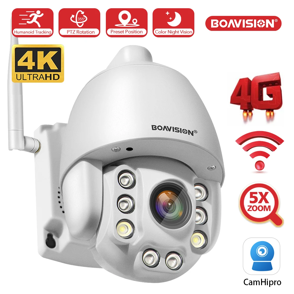 protecao de seguranca domestica sem fio rastreamento automatico ao ar livre ai rastreamento automatico vias video ir ptz wifi ptz 8mp zoom 5x 4g 60m 01