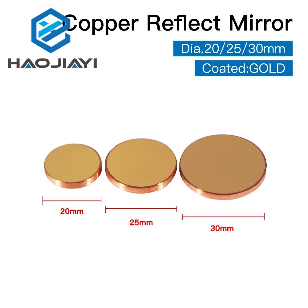 3pcs Copper Reflect Mirror Diameter 20 25 30mm Cu Laser Mirror For Co2 Laser Cutting and Engraving Machine