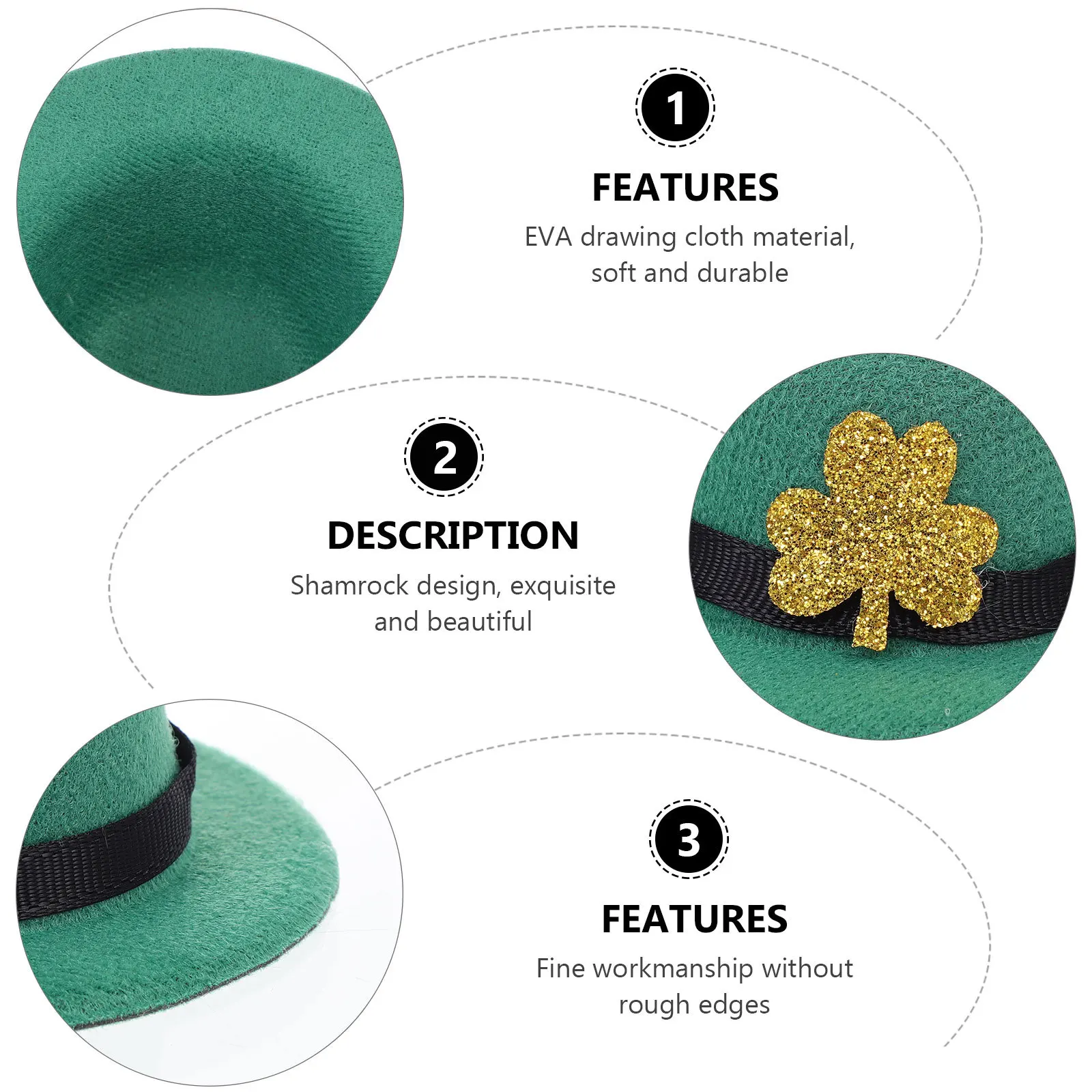 

5Pcs Wine Bottle Decorative Caps St. Patrick's Day Mini Hats Ireland Party Accessories Mini St. Patrick's Day Hats