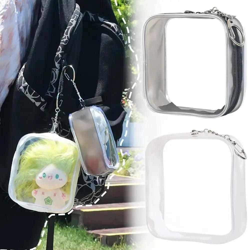 

Dustproof 10cm Doll Outdoor Bag Transparent Thicken Mini Doll Outdoor Pouch Kawaii Cute Doll Display Box DIY Keychain