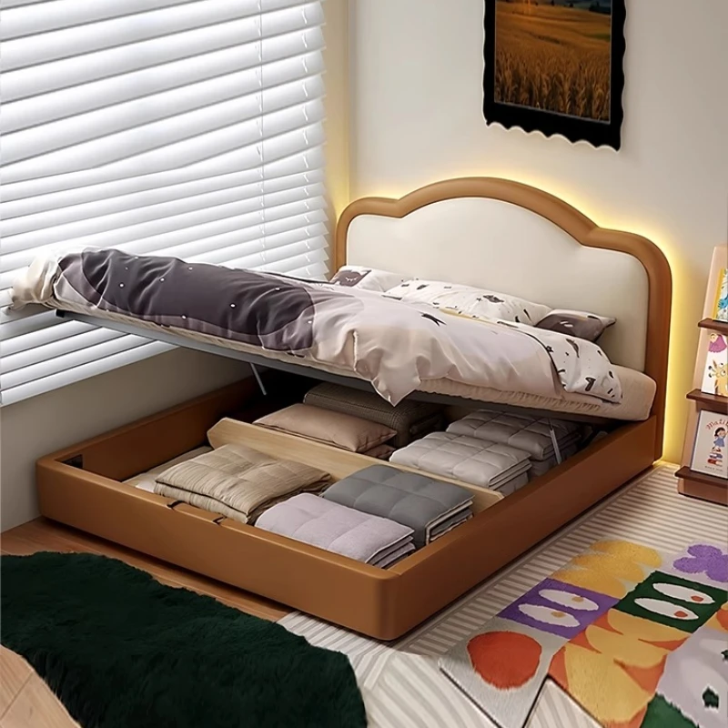 Manijas Mesitas de noche Camas de salón únicas y elegantes Camas modernas Princesa Camas de almacenamiento para niños Accesorios para el hogar matrimoniales