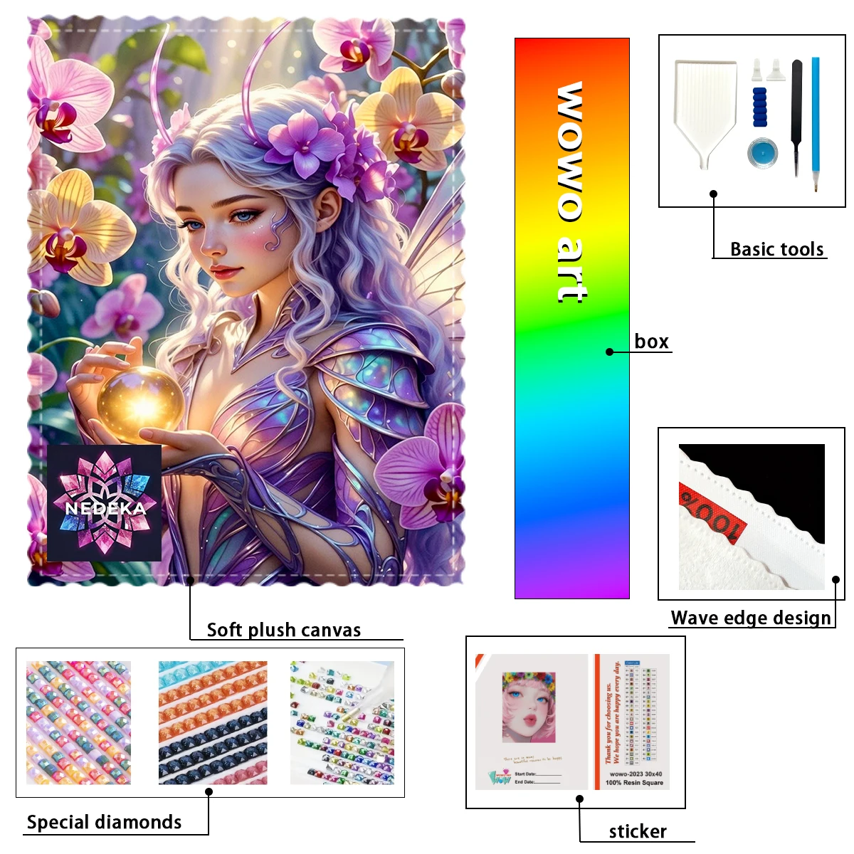 

【NEDEKA_ Diamond Art】The Girl and the Magic Ball witch AB Rhinestone FD Rhinestone Perfect Resin Diamond