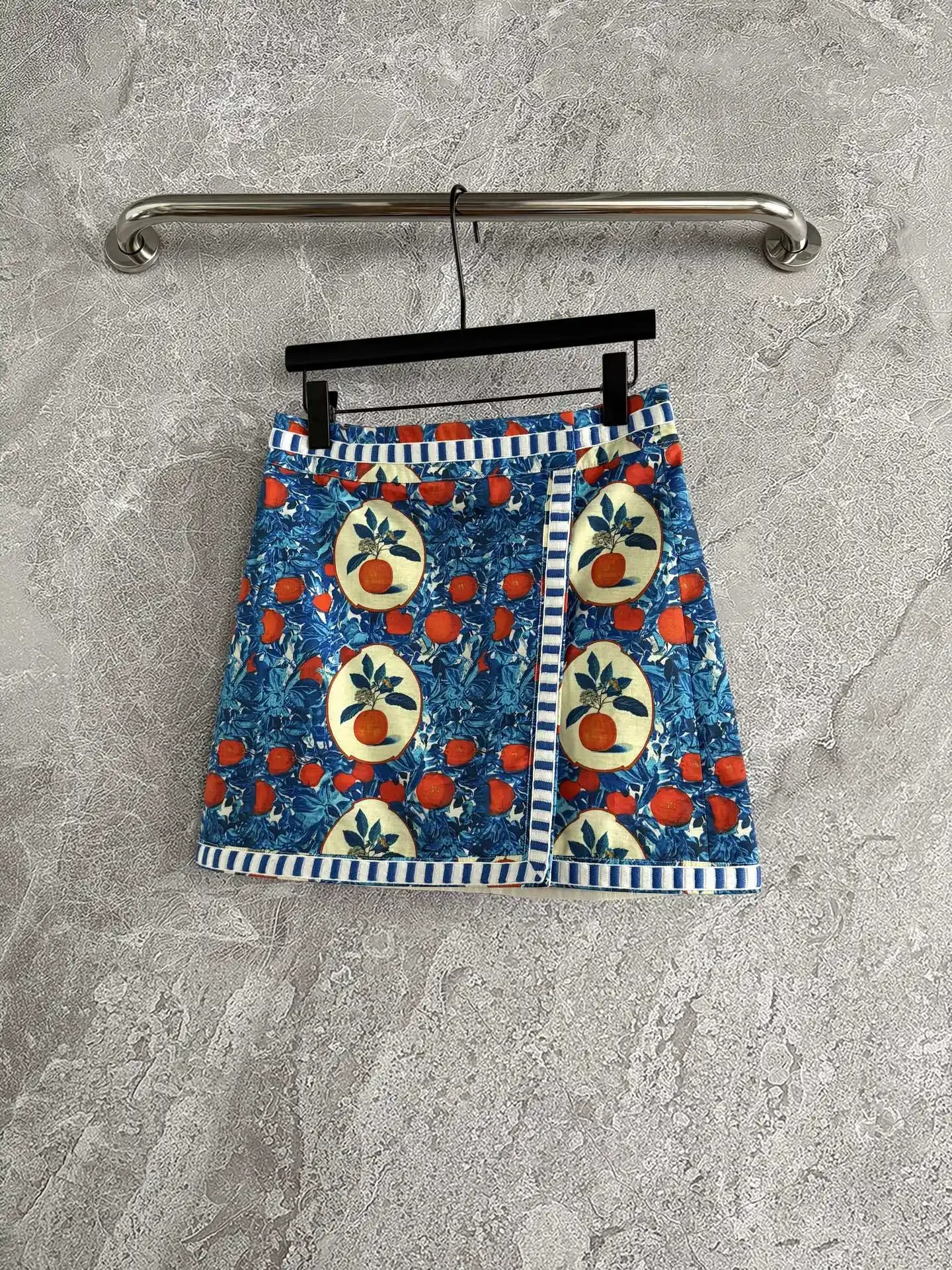 

Women Retro Print Mini Skirt Wrapped Waist A-Line High Waist Fashion Female Short Jupe