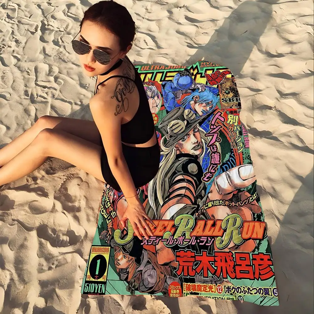 Anime J-Jojos B-BizarreS A-Adventure Beach Towels Shower Towel Sauna Travel Spa Microfiber Quick Dry Gym Accessories Cute Decor