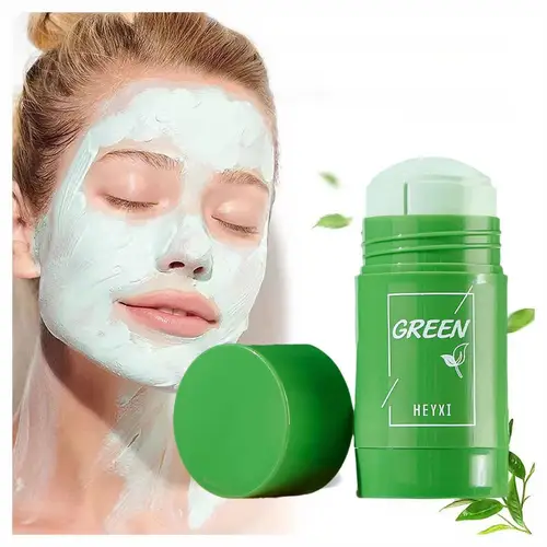 Imagen 2 del producto Máscara sólida de berenjena de té verde, Limpieza Profunda, Control de aceite, equilibrio antioxidante, reduce los poros, elimina los puntos negros, mascarilla de barro refrescante