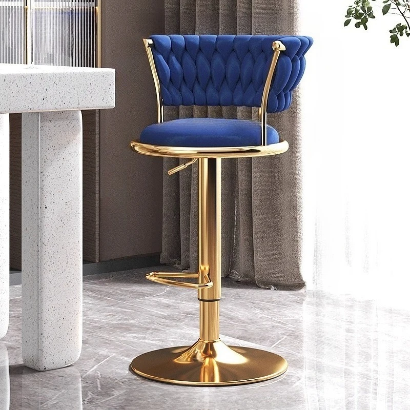 كرسي بار دوار فاخر مكتب أمامي قابل للتعديل مقعد مرتفع منزلي مسند ظهر مستدير أثاث sgabello alto cucina