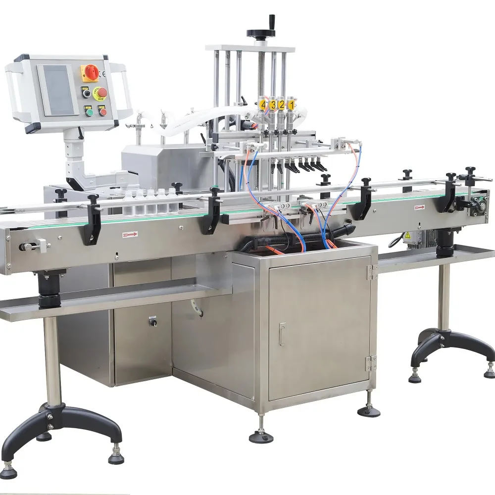 4-Head Gear Pump Filling Machine for Hand Soap Shampoo Gel Lotion for Daily Packaging With Bottle Jar Vial Can
