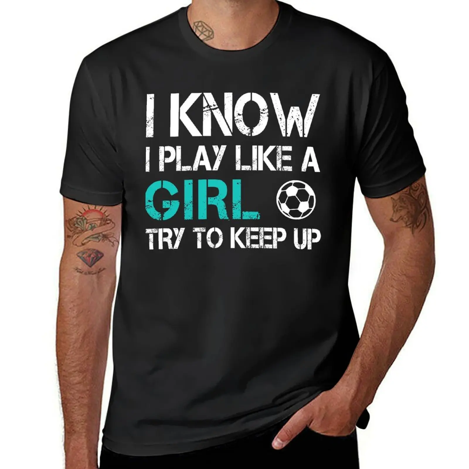 

I Know I Play Like A Girl Try To Keep Up T-Shirt funnys boys animal print summer clothes mens clothes