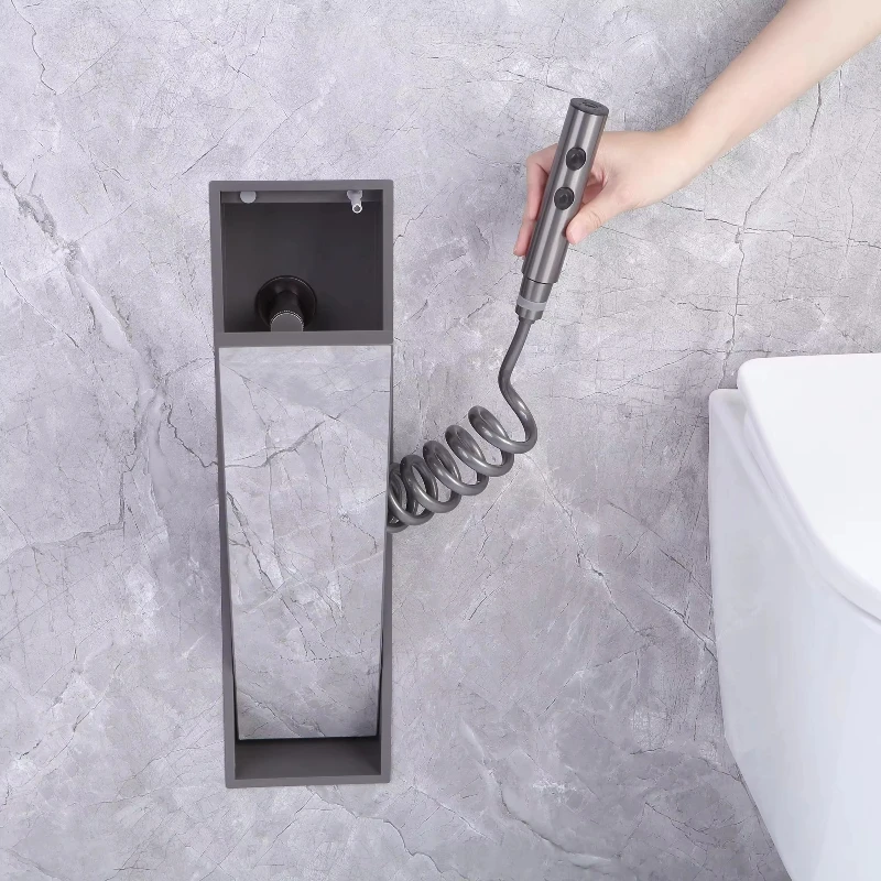 Hotel bathroom invisible sprayer flusher recessed hidden niche toilet sprayer flusher toilet accessories