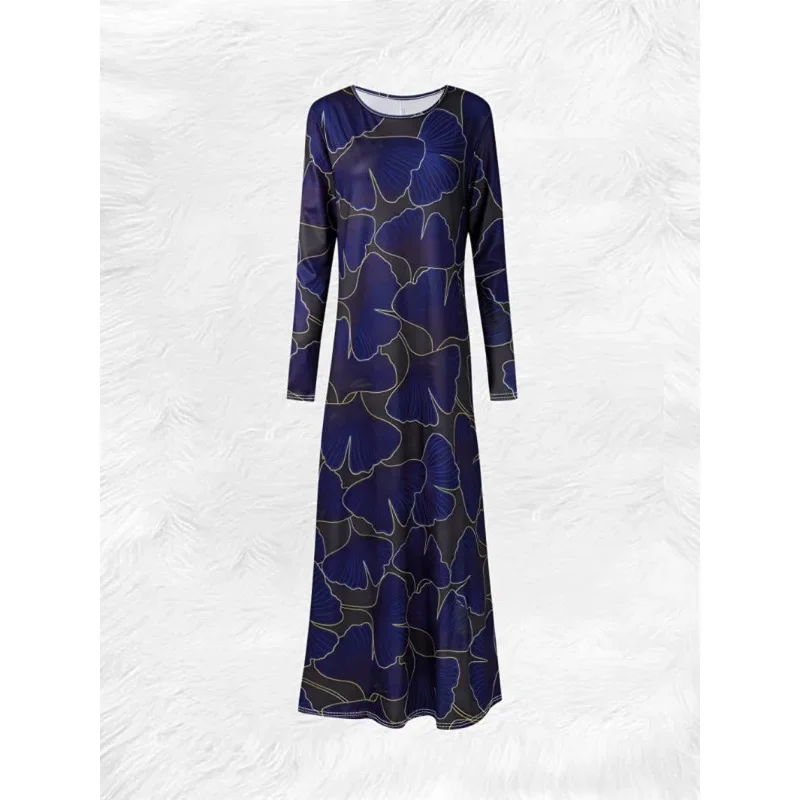 Spring and Summer New Style Fashionable and Elegant Women's Dress Long Sleeves Loose Casual Long Skirt for Women