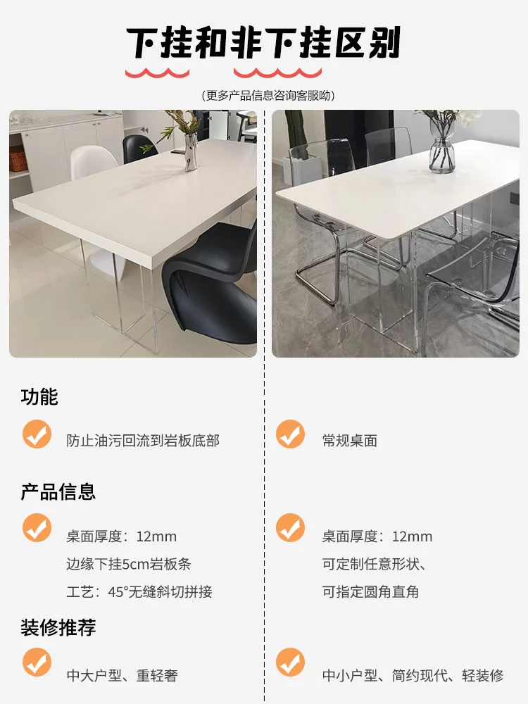 Cream wind bright rock plate dining table telescopic folding variable round 2023 new family square dual-use light extravagance