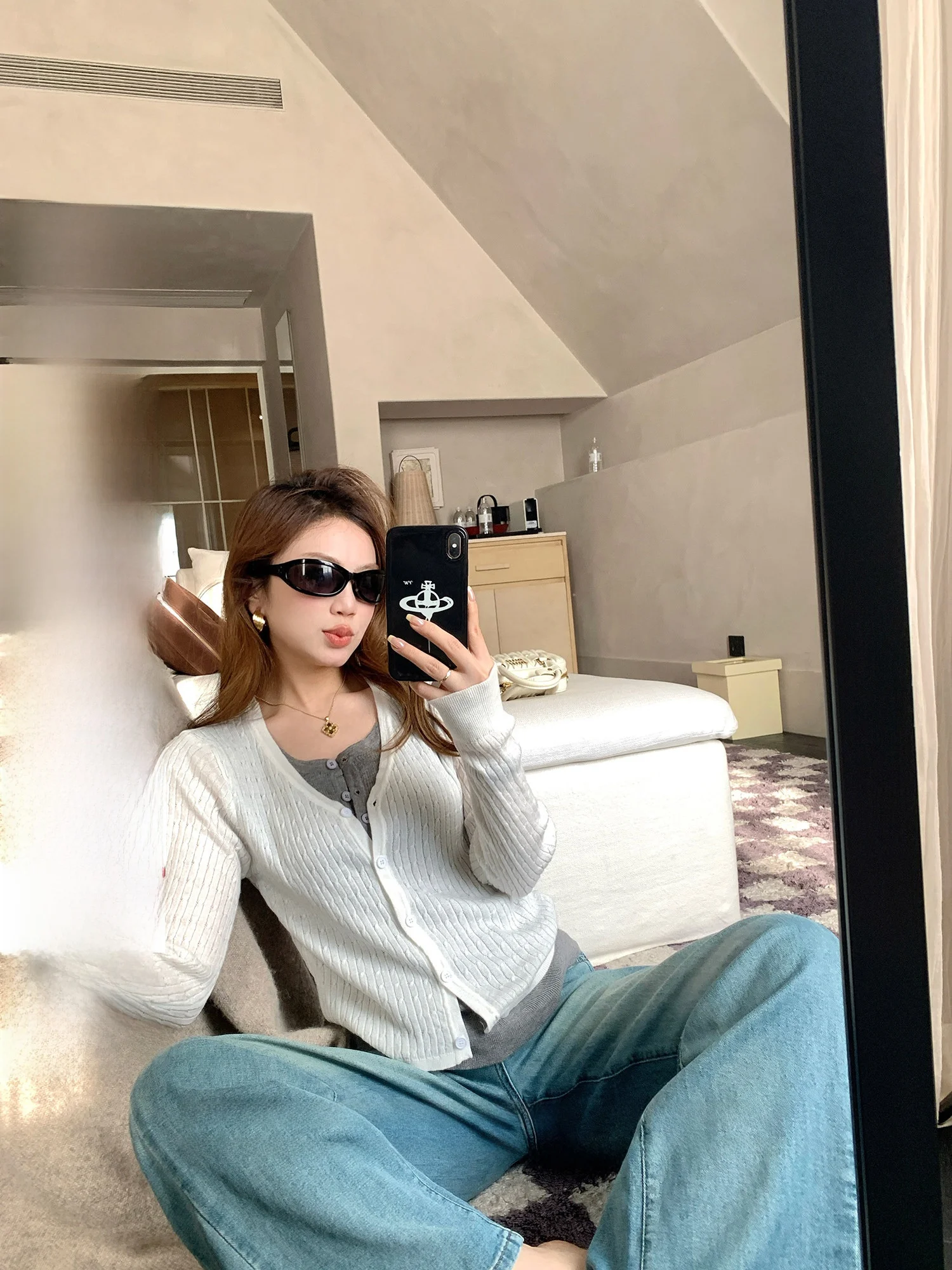 

Comfortable Twist Knit Sweater Women's Loose Fit Early Spring Fashion Korean Style Regular Cut Long Sleeve Color Top