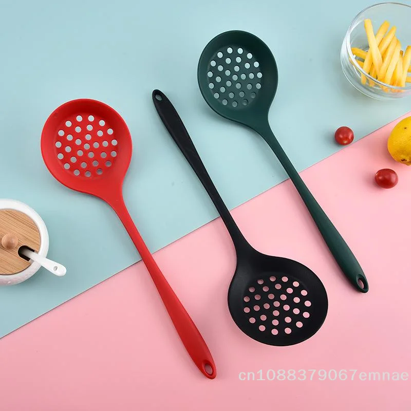 [ZYAS]【xxx】Silicone Strainer, Non-stick Pan Silicone Spoon, Ladle, Slotted Spoon, Cooking Utensil, Large Anti-scalding[ZYS]