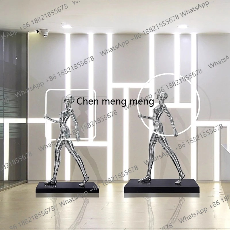 

Large abstract entrance aisle lobby floor-to-ceiling ornaments living room luminous lamp figure sculpture