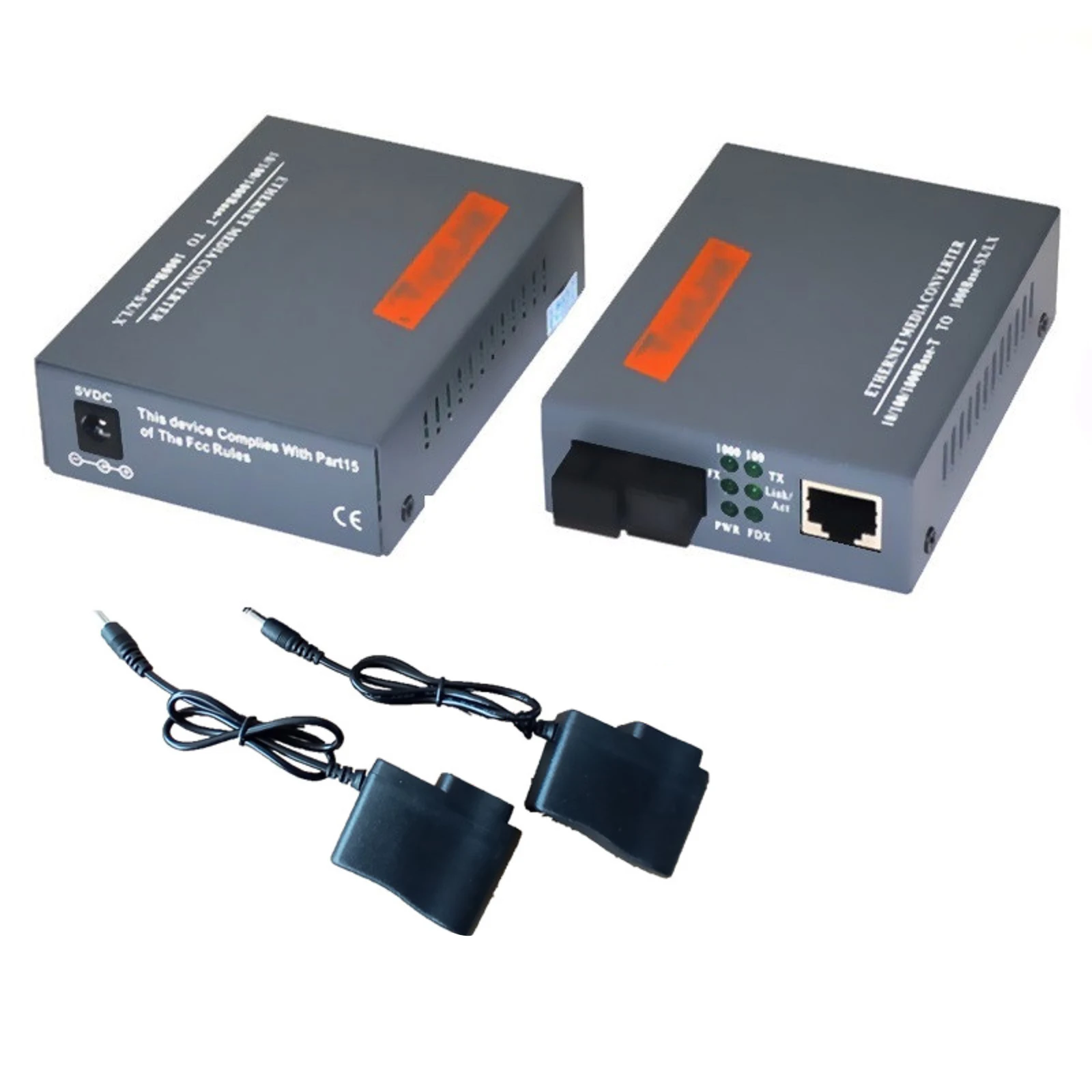 1 Pair HTB-GS-03 3km Gigabit Fiber Optical Media Converter 10/100M/1000M Single Mode Single Fiber SC Port External Power Supply