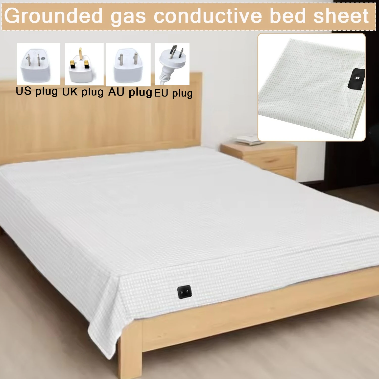 10%Silver Fiber Earthing Fitted Bed Sheets,Bed Cover andBedsheet,Anti Static Electricity/Sabanas Matrimoniales/sábanas Para Cama