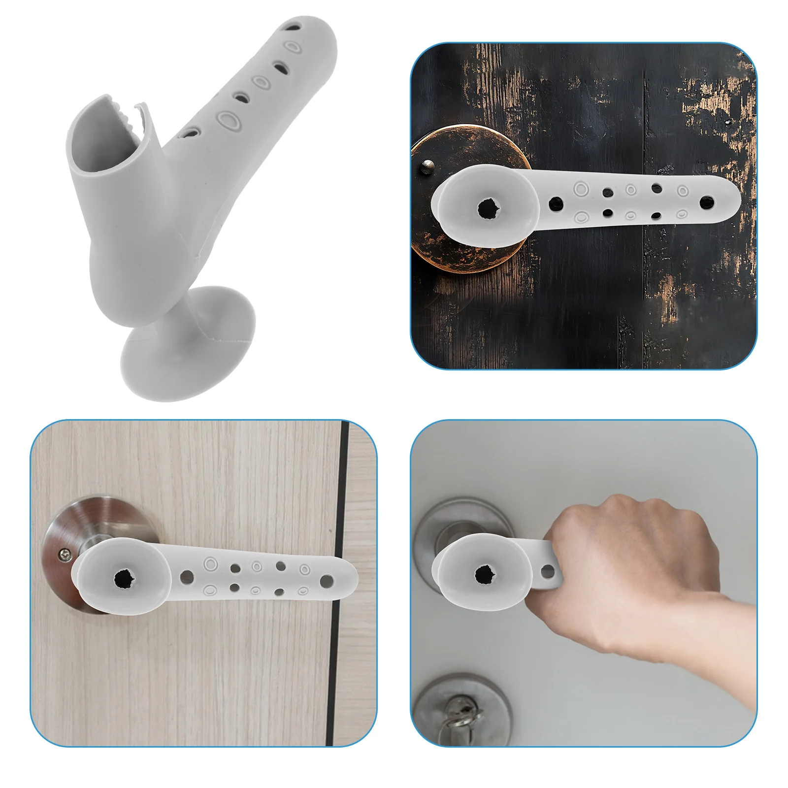 2 Pcs Gloves Sturdy Door Knob Cover Wall Protector Car Suction Cup Handle Silica Gel Bumper