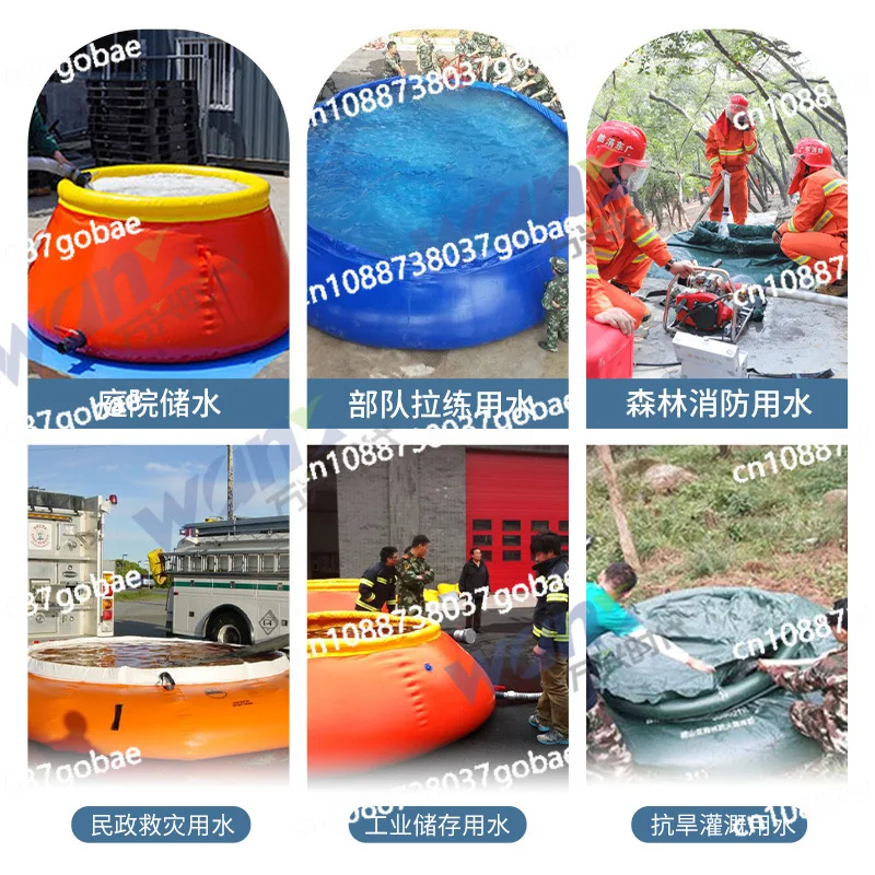 5 Cubic Soft Water Storage Tank PVC Fire Protection Mobile  Storage Device, Forest Fire Protection Storage Bag Water