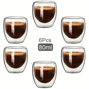 Double Wall Glass Cup Transparent Thermal Isolation Made by Hand Drink Mini Tea Cups 10 Main Sales Whiskey Cup - №5