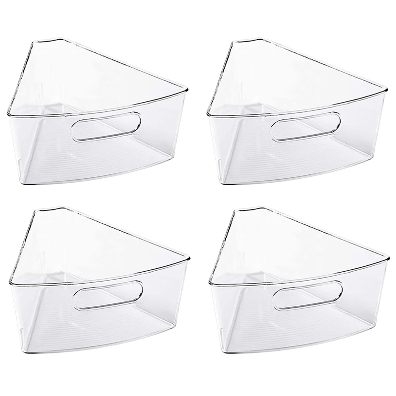 

Cabinet Organizer with Handle,BPA Free Durable Plastic Transparent Kitchen Storage Bins