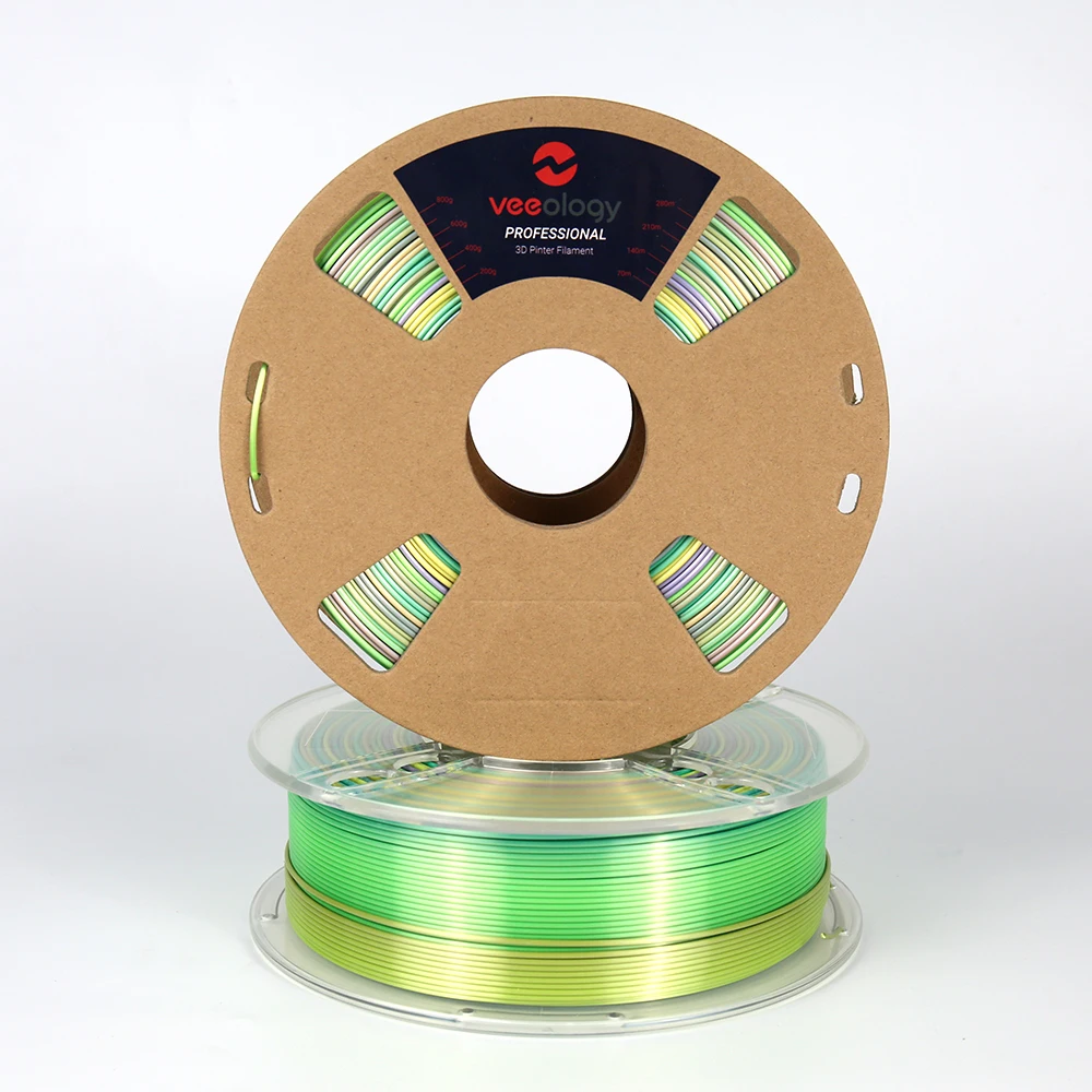 Veeology 1.75mm silk pla rainbow  filament 1kg silk pla filament 3d printer 3d rainbow filament