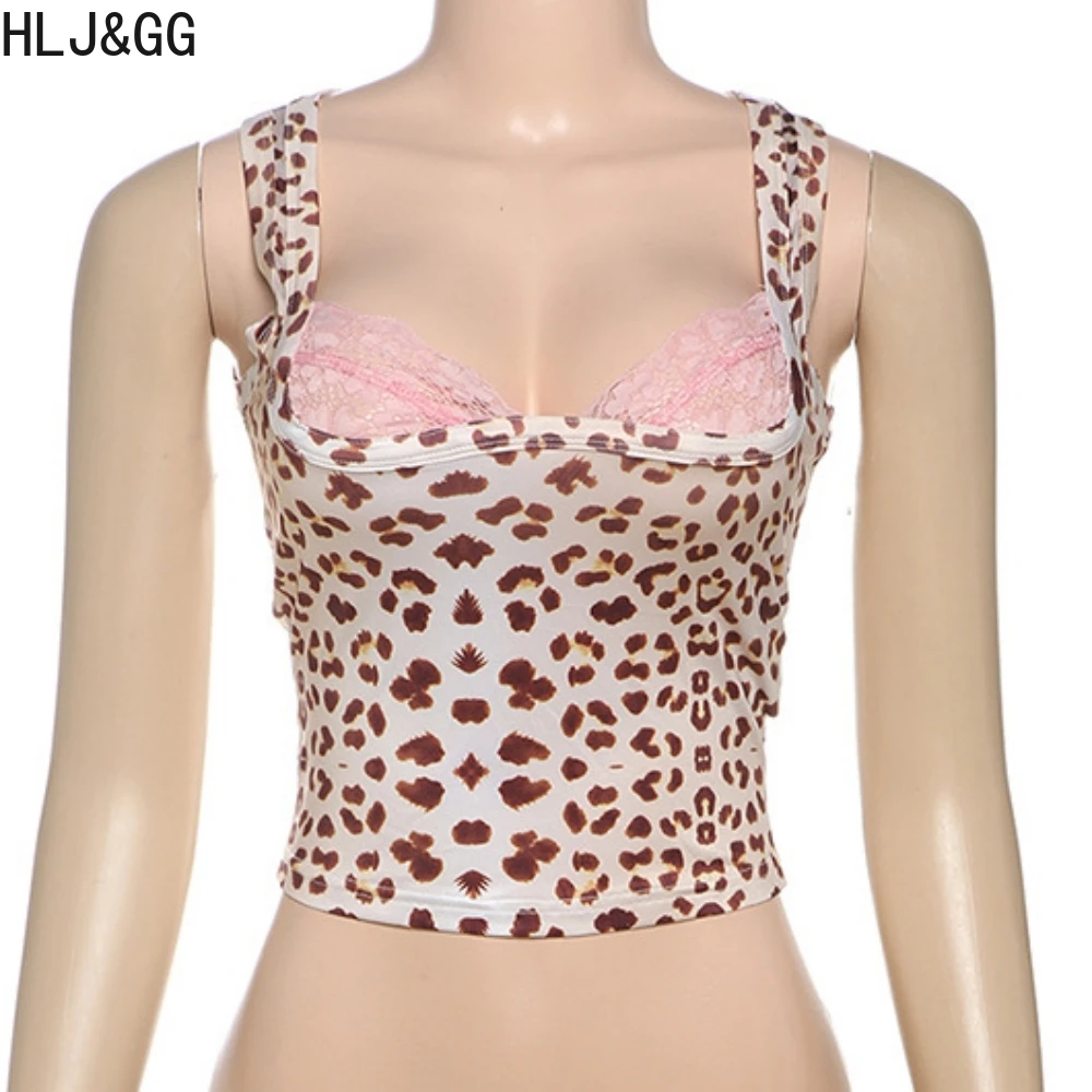 HLJ & GG صيف جديد ليوبارد طباعة القوس Bodycon قطعة واحدة ثوب فضفاض للنساء الجوف خارج الرسن عارية الذراعين سليم حللا موضة الشارع الشهير