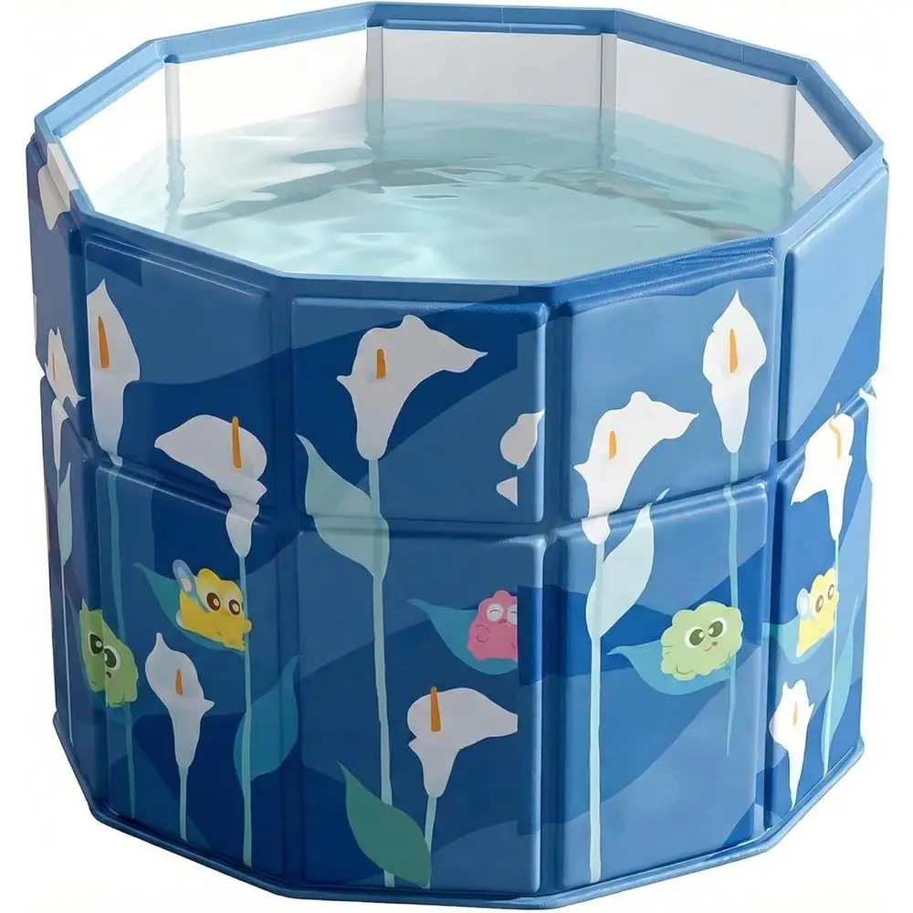 

Collapsible 27.5 Portable Bathtub for Adults, Seniors, Kids, and Pets - 2-in-1 Ice Bath & Hot SPA, Easy Step-In Design (Blue)