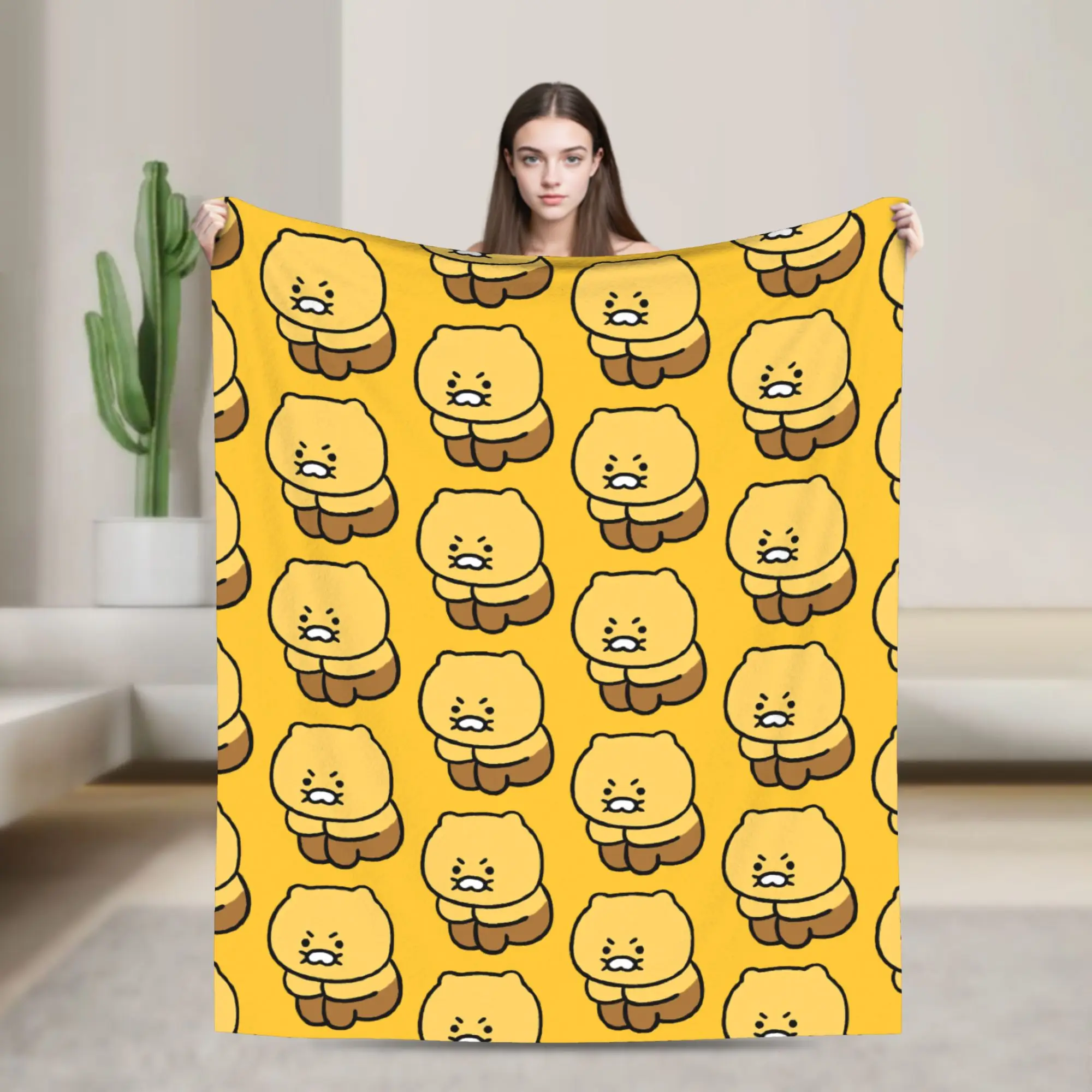 K-Kakaos F-Friends Choon Wool Blankets  Funny Throw Blankets for Home 150*125cm Bedspreads,