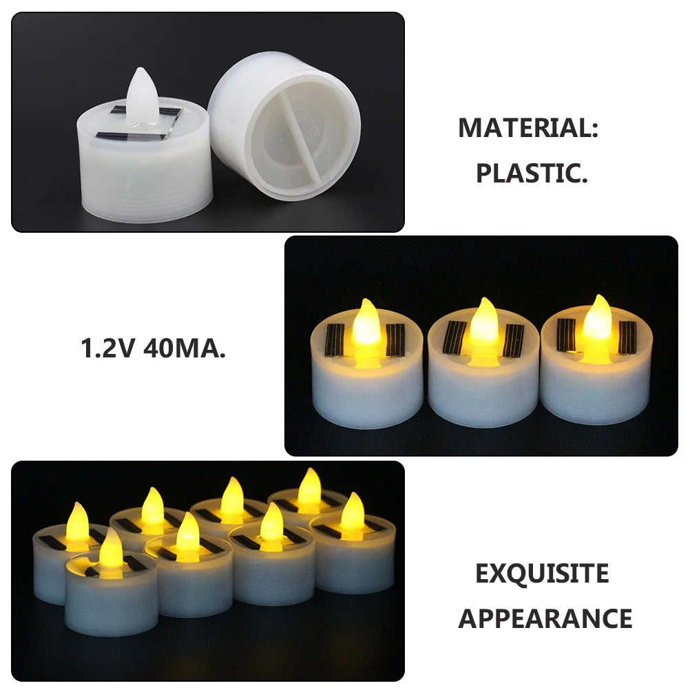 

6 Pcs Waterproof LED Light Candles Fake Solar Lamp Plastic Electric Lights