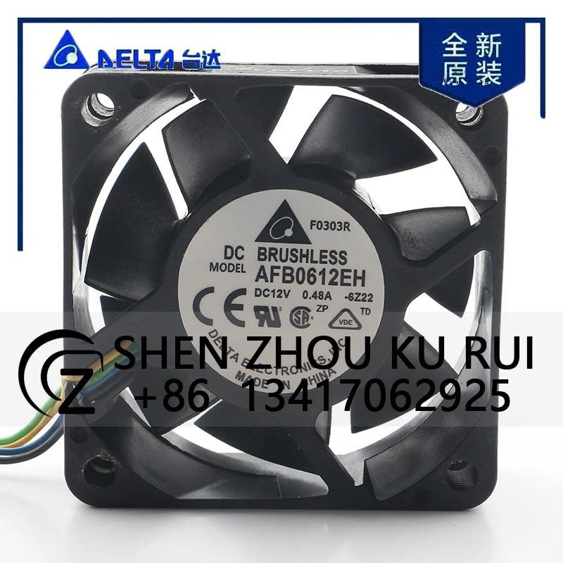 Delta 5V 24V 48V DC 12V 0.48A AC EC 6025 60x60x25MM 6CM High air Volume Four-wire Temperature Control AFB0612EH-6Z22 Cooling Fan