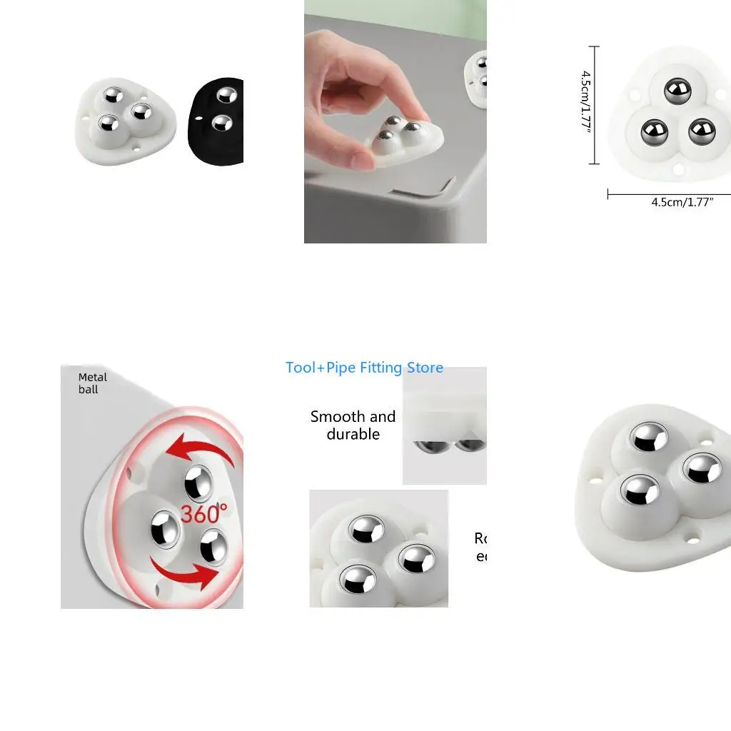 F92B Adhesive Pulley Small Slide Boxes Caster Mini Caster with 360 Degree Rotation (4 Pcs)