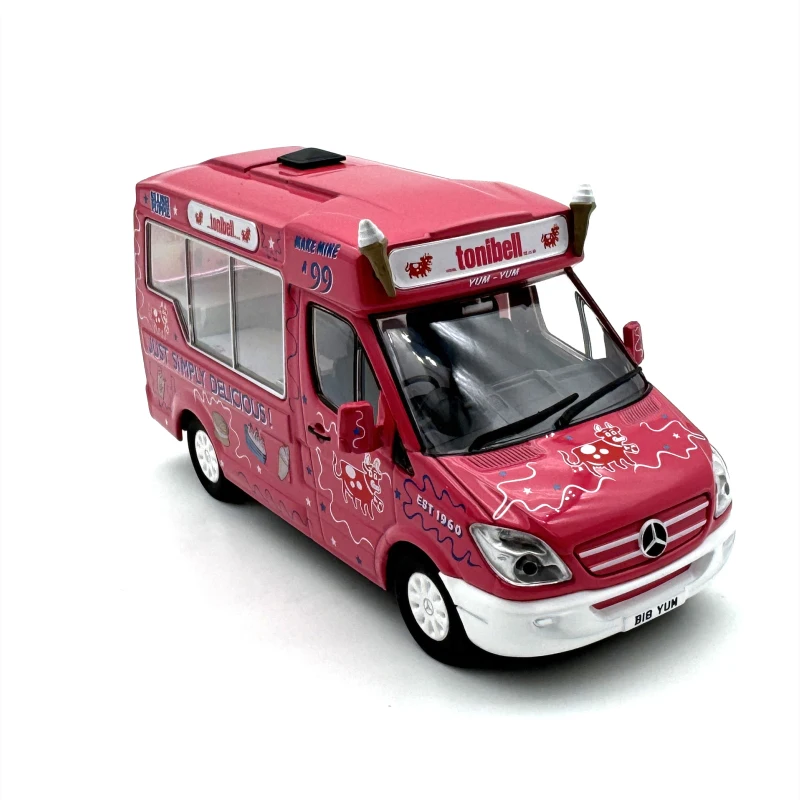 1:43 scala pressofuso lega Mercedes gelato camion Van giocattoli auto modello classici Souvenir per adulti regali da collezione Display statico