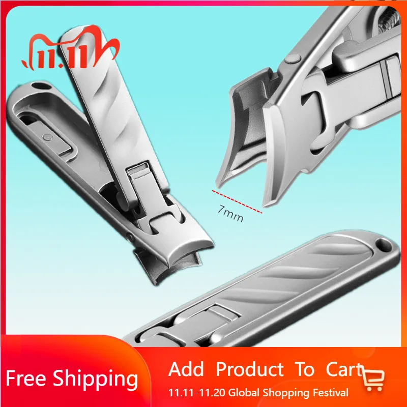Cortador de unhas ultrafino de aço inoxidável, portátil, com textura superior, chaveiro, ferramenta de manicure