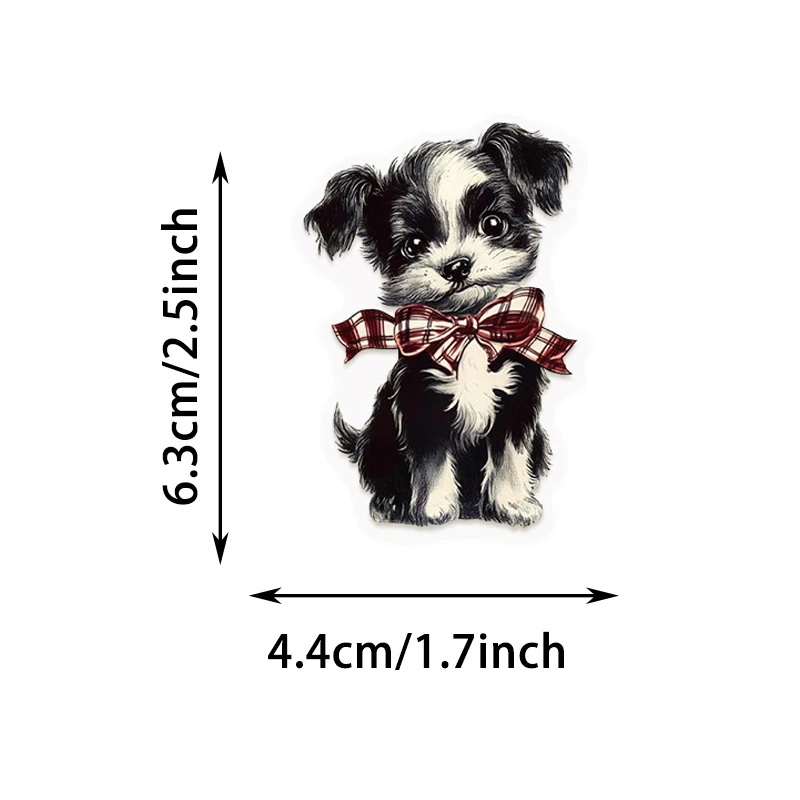 50 個かわいいレトロな犬ステッカー子供 DIY 文具箱ハンドバッグラップトップギターヘルメット自己粘着装飾デカールおもちゃギフト