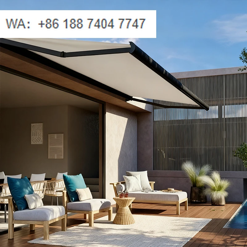 

Luxury Aluminum Alloy Full Cassette Retractable Awning with LED Motorized Remote Control Canopy