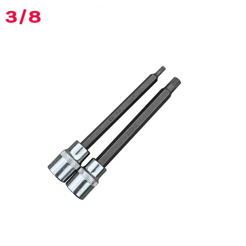 7 pz/set 110mm lunghezza 3/8 "Drive S2 In Lega Torx Cacciavite Bit Set 12 Punti MM Scanalato Bit Set M4 M5 M6 M7 M8 M9 M10 strumenti