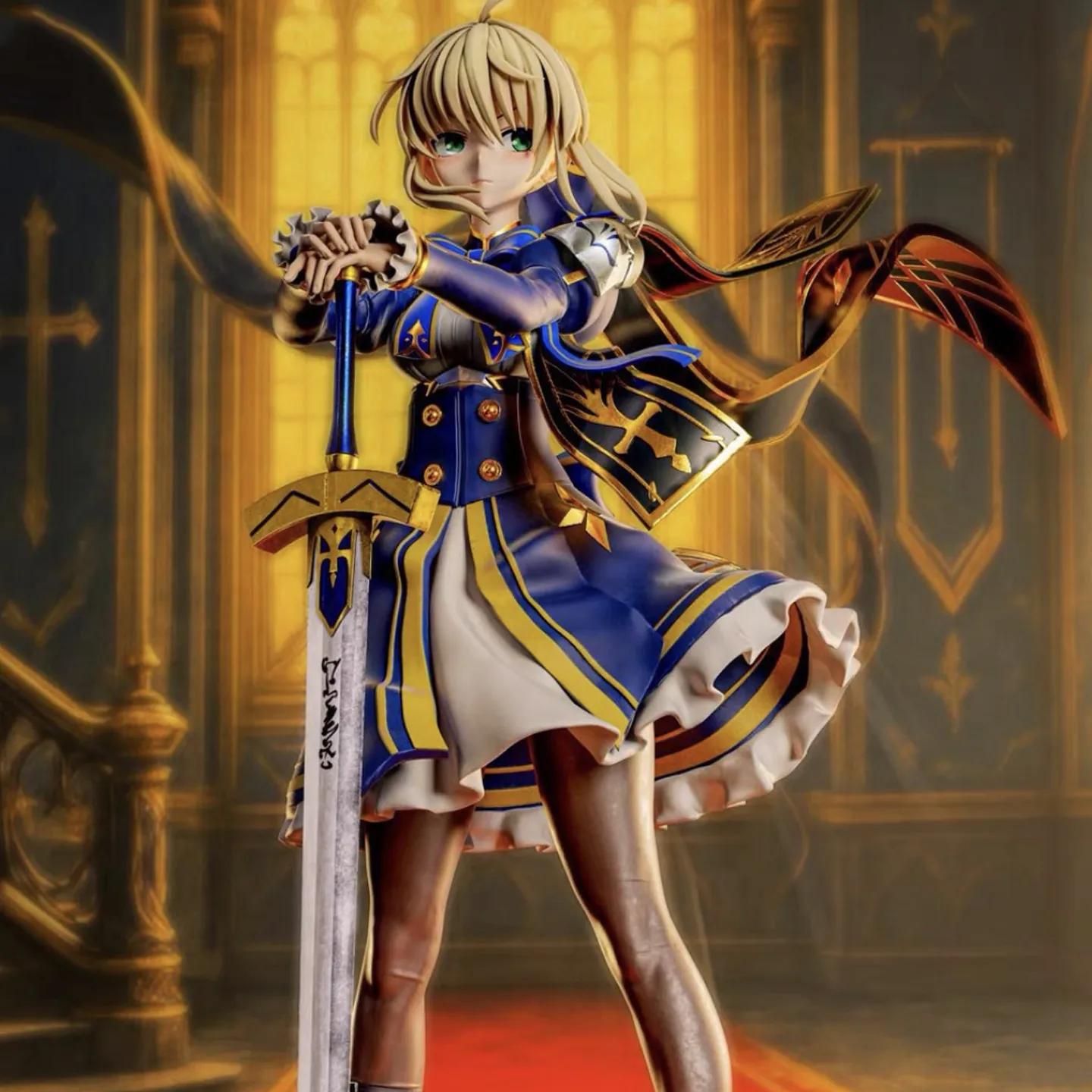 

Ane Studio Artoria Saber Anime Figure Fate Stay Night Collectible Statue Desktop Ornament For Anime Fans Collection Display Toys