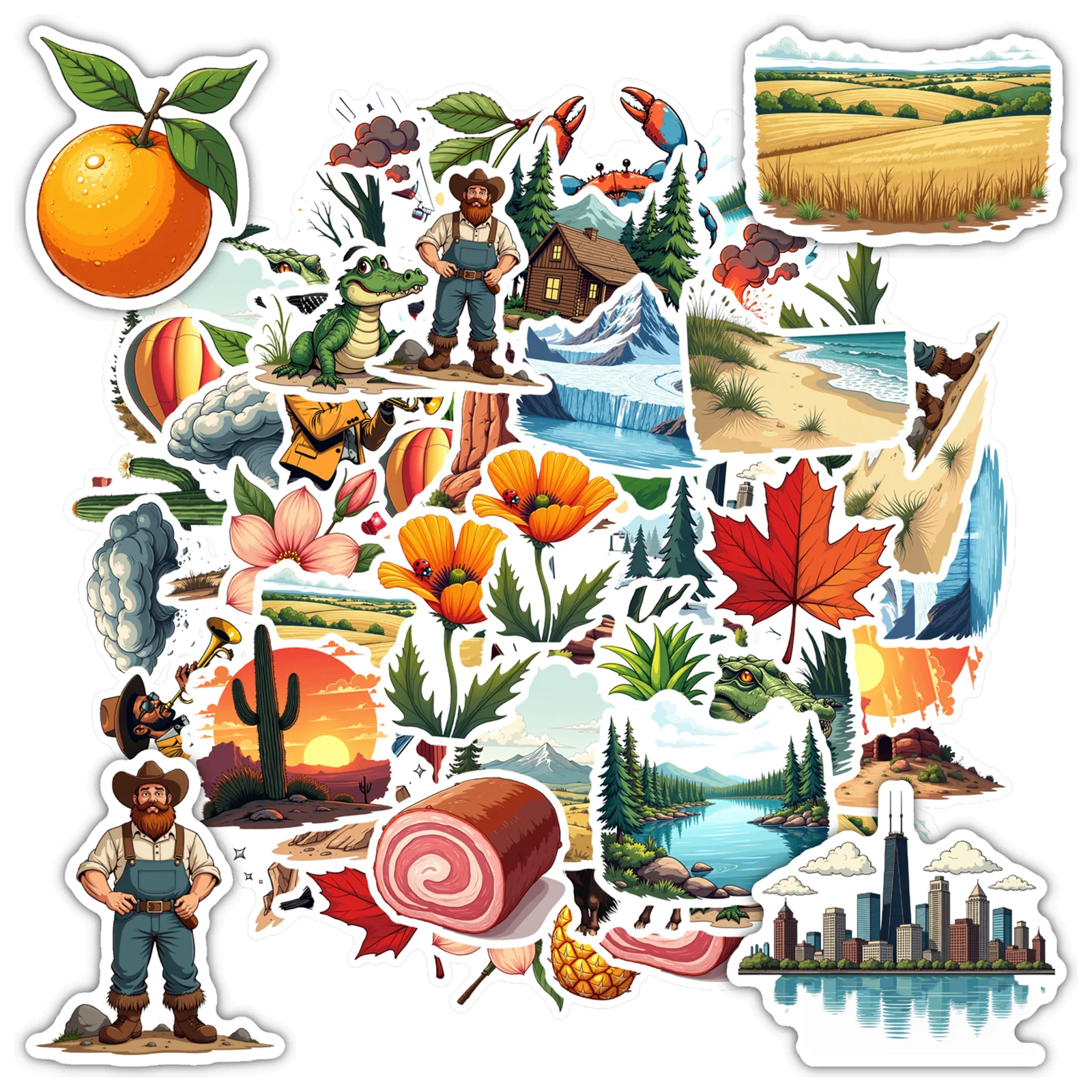 

35-100 шт. иллюстрированные наклейки с природой, канцелярские наклейки с мультяшными животными, наклейки с природой для телефона, автомобиля, наклейки для ноутбука