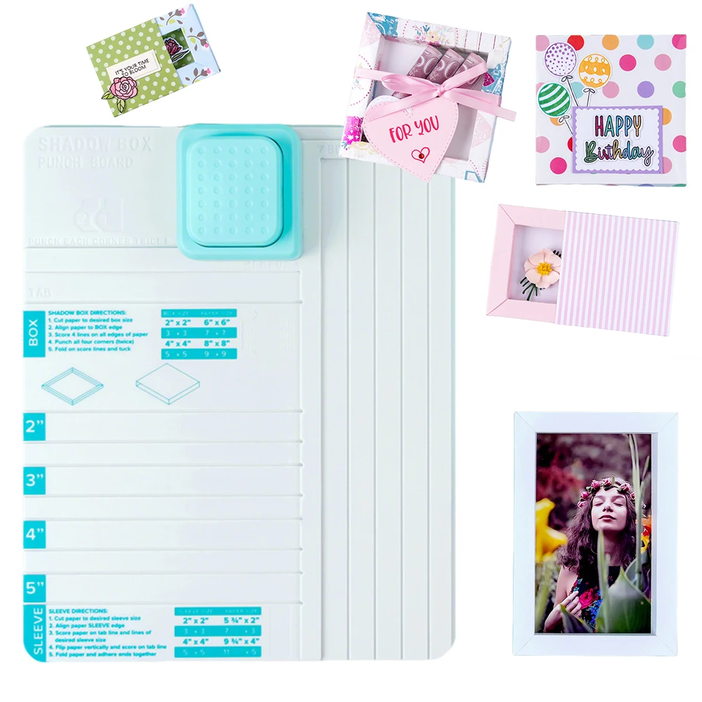 

Multi-Use Shadow Box Punch Board Scoring/punching Tool for Diy Dimensional Crafts 2" 3" 4" 5" Shadow Boxes and Sleeves Tool