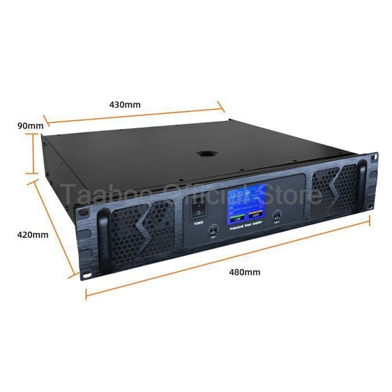 Penguat Daya 1200W+1200W Kelas Murni Peralatan Audio Profesional DJ Untuk Speaker Subwoofer Penggunaan Pernikahan Rumah Panggung KTV