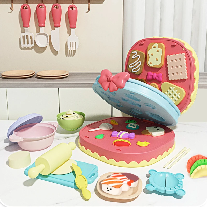 DIY Plasticine for Children Modeling Polymer Clay Baking Sets Mat Candy Cake Kitchen Pretend Play Toy Girl Kid Birthday Gift