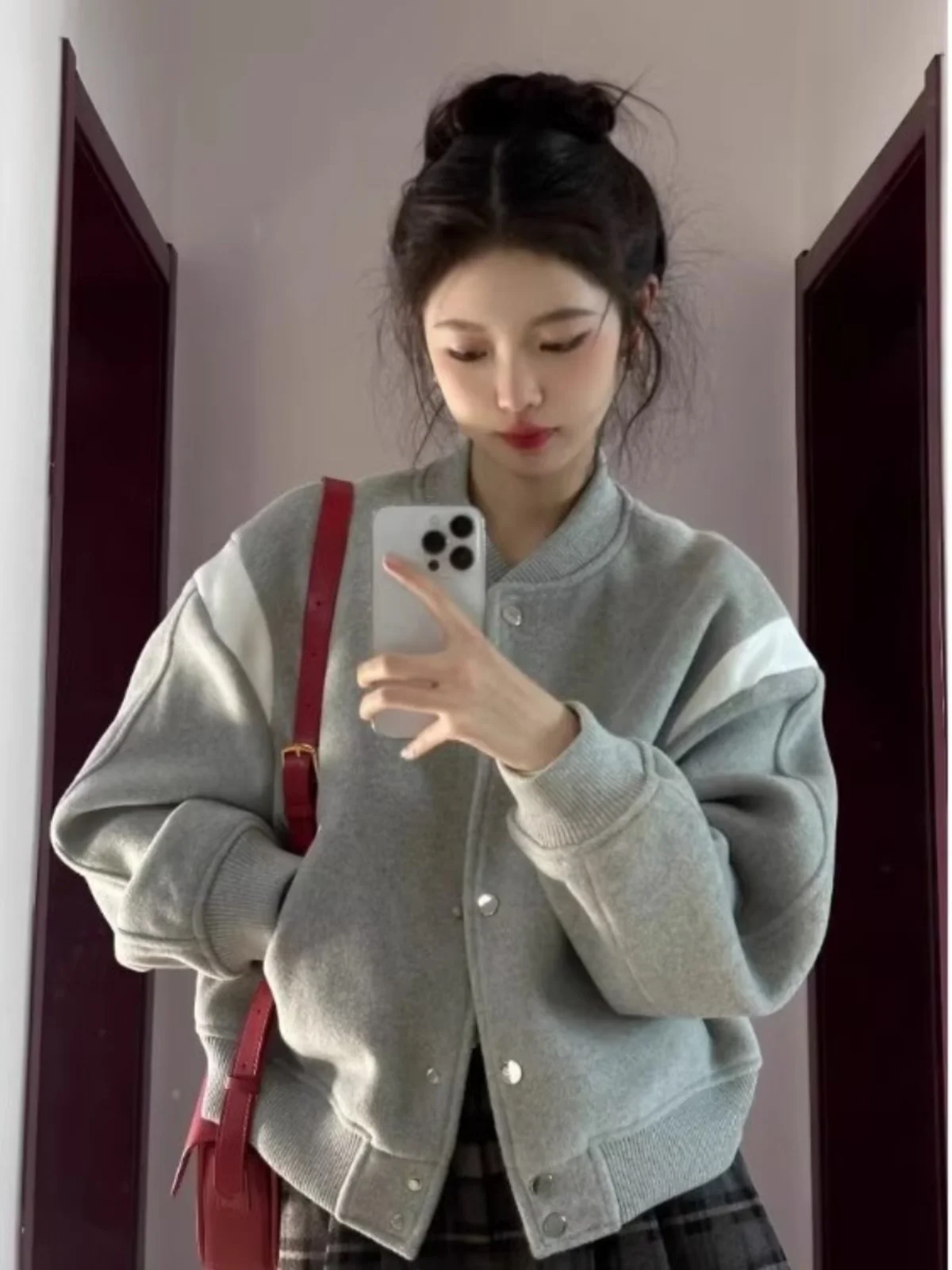 

Куртки-ветровки женские с текстурой искусство двухэтажные молодые Ins бизнес тяжелое мастерство оленькая кожа Майяпард сращенное тепло