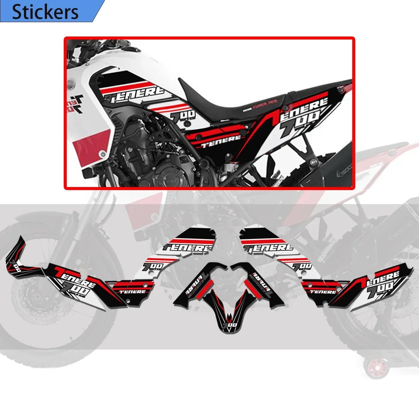 FOR YAMAHA Tenere T700 XTZ 700 T7 XT Tank Pads Stickers Protection Set Kit Handshield Wind Deflector