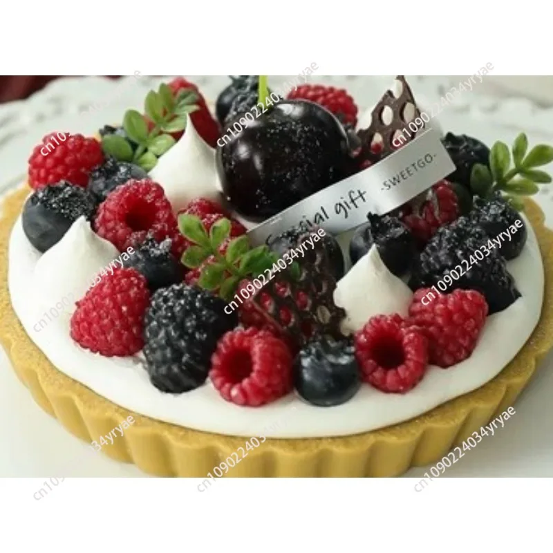 Fake Birthday Cake Simulation Strawberry Cream Cake Model Fake Dessert Ornaments Bakery Window Display Samples Photography Props